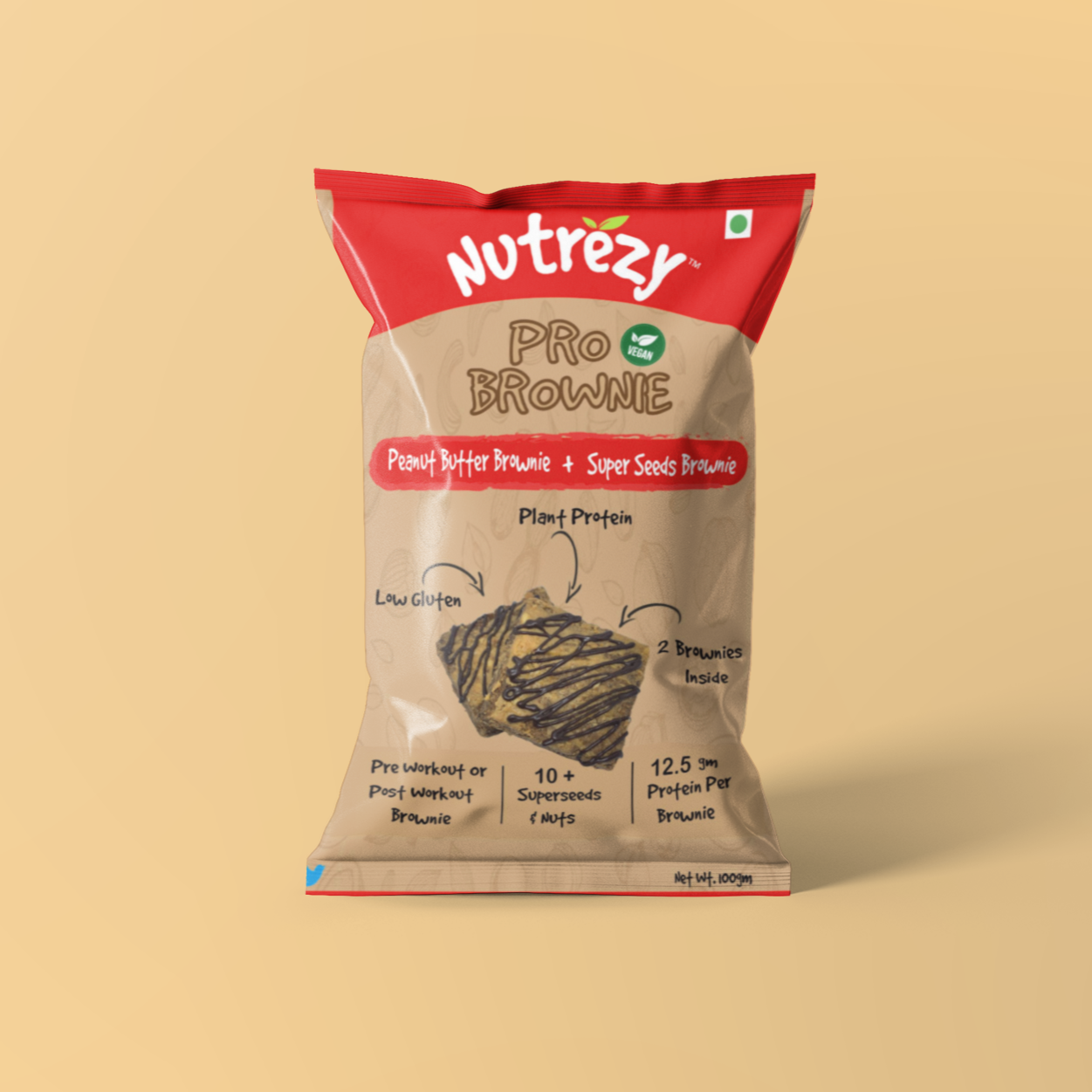 Pro Brownie - Peanut Butter Brownie & Super Seed Brownie 100gms