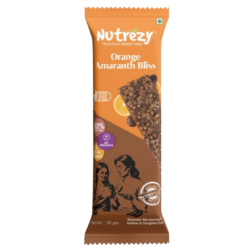 Nutrezy - Orange Amaranth Bliss Millet Bar -30 gms each-300grams (Pack of 6 bars)